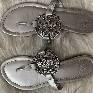 Tory Burch Silver Sandals